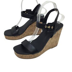 Marc Fisher Zane Womens 7.5M Open Toe Cork Wedge Platform Sandals